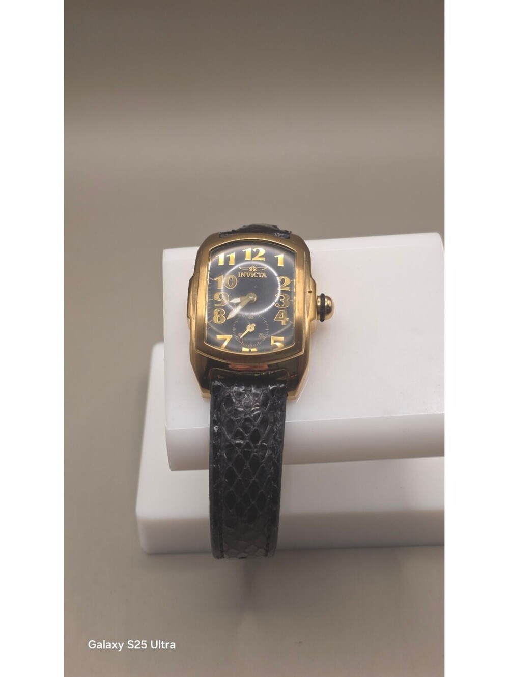 Invicta Lupah Ladies 24mm Gold-Tone Quartz Watch/Black Dial